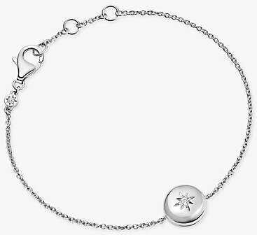 Astley Clarke Womens Biography Sterling-Silver and White Sapphire Locket Bracelet 1 Size