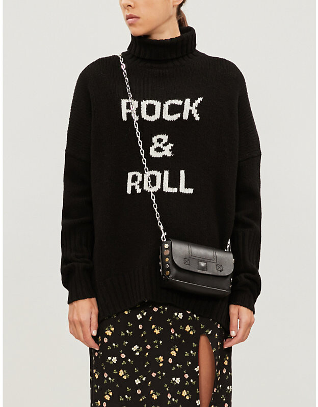 Zadig & Voltaire Womens Noir Alma Turtleneck Oversized Wool Jumper Xs