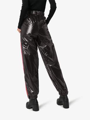Moncler Grenoble Womens Black Side Stripe Nylon Trousers