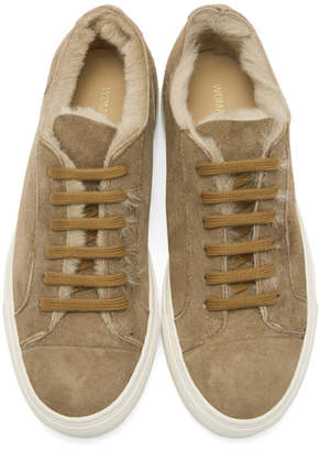 Common Projects Woman by Tan Shearling Tournament Low Sneakers