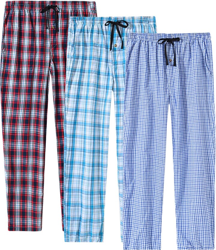 MoFiz Boys Shorts Pyjama Bottoms Cotton Check Lounge Wear Shorts with Pockets 3 Pack 