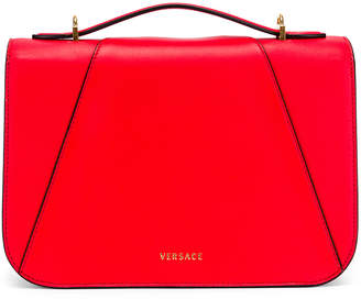 Versace Leather Tribute Crossbody Bag in Red & Gold | FWRD