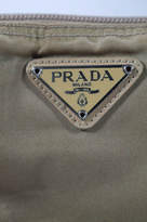 Thumbnail for your product : Prada Beige Enamel Logo Zipper Closure Cosmetic Bag Pouch