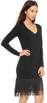 Thumbnail for your product : Haute Hippie Sweatshirt Dress with Fringe