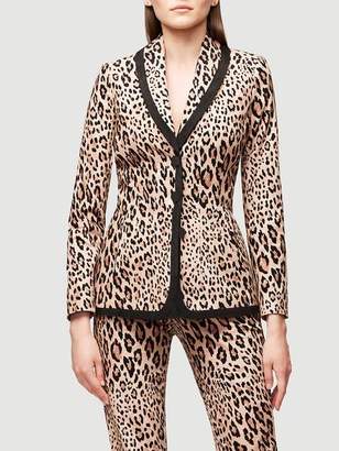 Frame Denim Fitted Cheetah Velvet Jacket