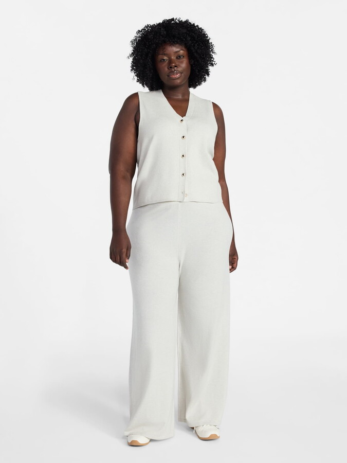 Terra & Sky Women's Plus Size Vest and Pants Outfit Set, 2-Piece, Sizes 0X-4X