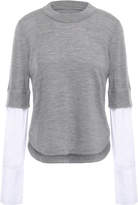 Thumbnail for your product : Veronica Beard Houndstooth Woven-paneled Wool Top