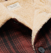 Thumbnail for your product : Nudie Jeans Mangan Faux Shearling-Trimmed Checked Wool-Blend Twill Jacket - Men - Red