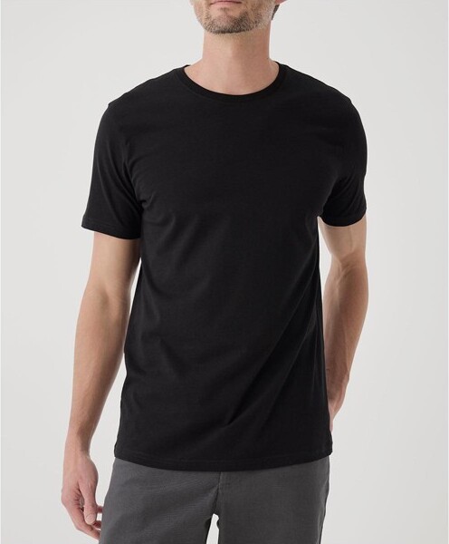 Pact PactMen'sOrganicCottonSoftspunCrewNeckTee5-PackBlackMedium