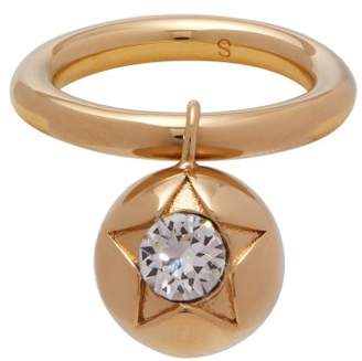 Burberry Crystal Embellished Sphere Ring - Womens - Gold