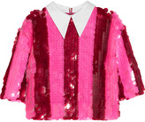Thumbnail for your product : House of Holland Striped paillette-embellished tulle top