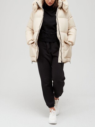 HUGO BOSS High Neck Padded Coat - Beige - ShopStyle