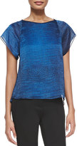 Thumbnail for your product : Halston SS Printed Top w Back Drape