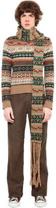 Roberto Cavalli Alpine Intarsia Wool Knit Sweater