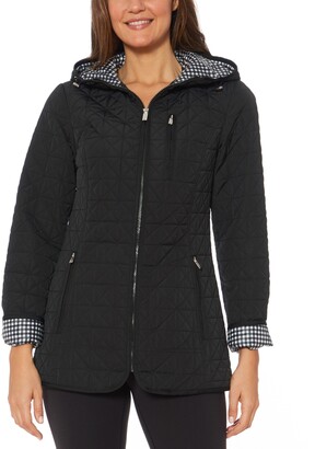Jones New York Water-Resistant Hooded Quilted Jacket
