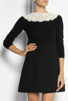 Thumbnail for your product : Valentino Beaded tulle-detailed wool and cashmere-blend sweater