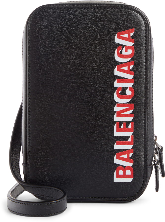 Balenciaga Cash Logo Leather Crossbody Bag - ShopStyle Clutches