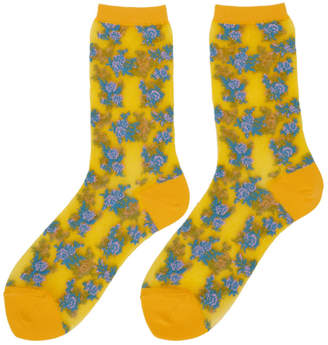 Y's Ys Yellow Tesugu Flower Socks