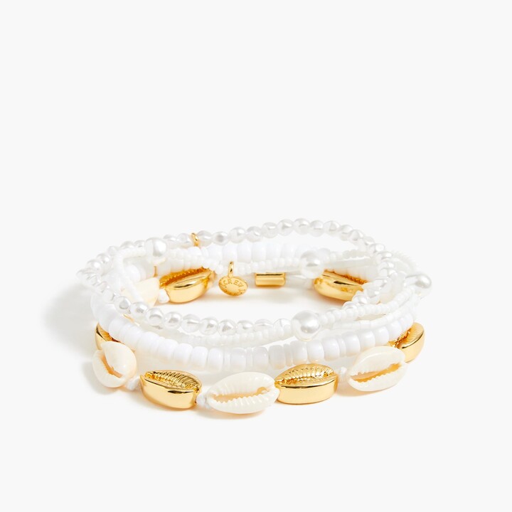 J.Crew Factory Women's Shell And Bead Bracelets Set-Of-Four