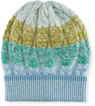 Missoni Striped Cable-Knit Beanie Hat