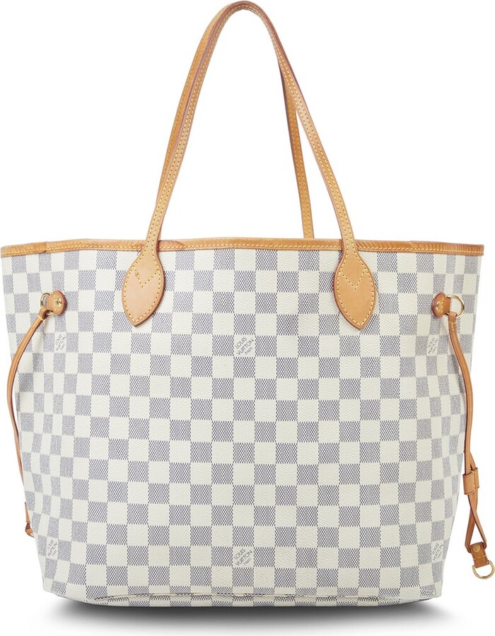 Louis Vuitton White Damier Azur Canvas Neverfull (Authentic Pre-Owned) -  ShopStyle Shoulder Bags