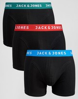 Thumbnail for your product : Jack and Jones Trunks 3 Pack Contrast Waistband