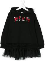 Thumbnail for your product : MSGM Kids logo embroidered hooded dress