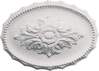 Architectural Products by Outwater L.L.C. 17 in x 12 in x 1-5/8 in Leaf Polyurethane Oval Ceiling Medallion