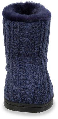 Dearfoams Women's Marled Cable-Knit Memory Foam Bootie Slippers
