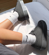 Thumbnail for your product : ASOS DESIGN Day Time chunky flatform lace up trainers in black
