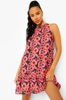 Thumbnail for your product : boohoo Floral Frill Hem Shift Dress
