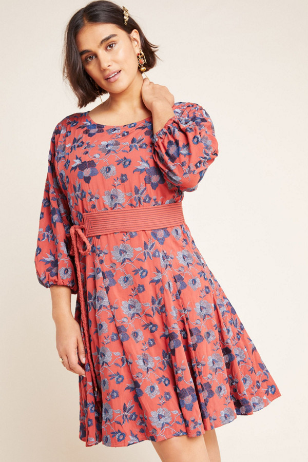 jacquin embroidered midi dress