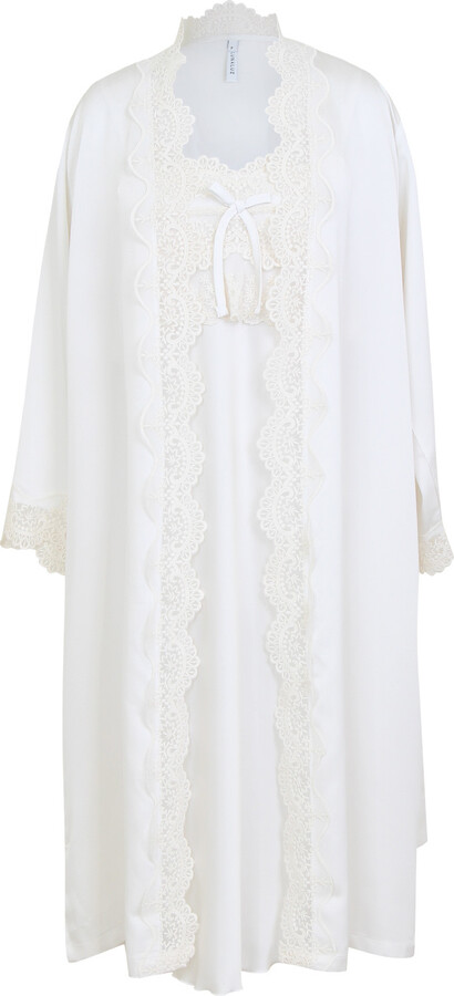 Luna Luz White Adore Slip & Robe Ensemble