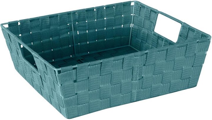Simplify 5 in. H x 15 in. W x 13 in. D Green Plastic Cube Storage Bin