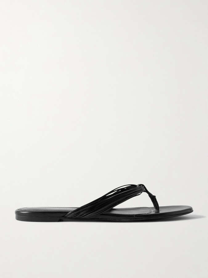 Proenza Schouler Cable Leather Flip Flops - Black