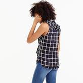 Thumbnail for your product : J.Crew Sleeveless silk-twill top in windowpane print