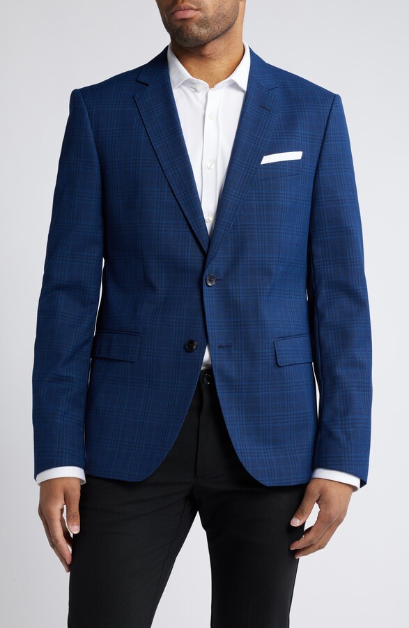 HUGO BOSS Hutson Plaid Wool Sport Coat