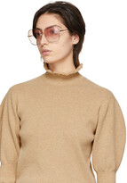 Thumbnail for your product : Chloé Rose Gold & Pink Metal Square Sunglasses