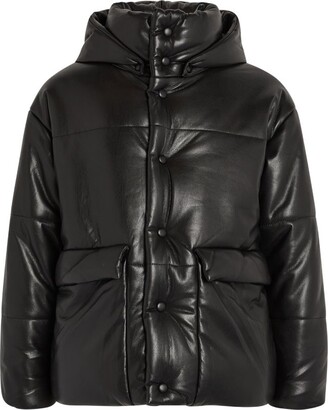 Men's Crimson Black Puffer Winter Down Leather Jacket with Fur – FAD