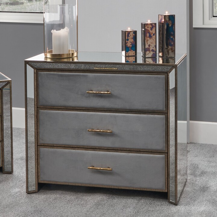 Pacific Lifestyle Pacific Brindisi 3 Drawer Chest, Grey Velvet Grey ShopStyle