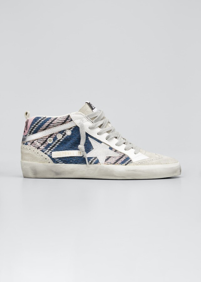 golden goose plaid sneakers