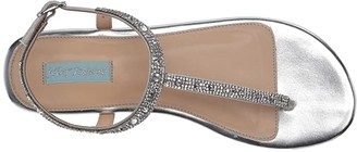 Blue by Betsey Johnson Lux Flat Sandal (Silver) Women's Shoes