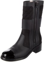 Thumbnail for your product : Chanel 2016 CC Quilted Riding Moto Boots