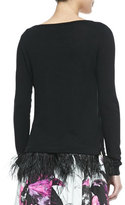 Thumbnail for your product : Milly Ostrich Plume Pullover Sweater