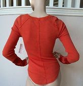 Thumbnail for your product : Free People NWT Masquerade Cuff Top (Paprika & Sea Spray)