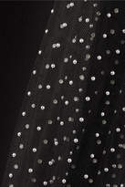 Thumbnail for your product : Givenchy Embellished Tulle-trimmed Crepe Mini Dress - Black