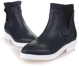 Thumbnail for your product : Choies Navy Leather Ankle Boots With Color Block Sole