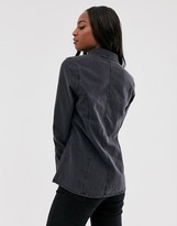 Thumbnail for your product : Asos Tall ASOS DESIGN Tall Denim fitted western shirt in washed black