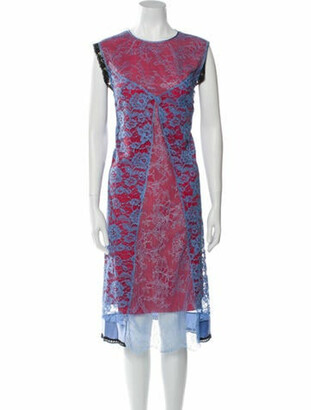 Altuzarra Lace Pattern Midi Length Dress Blue