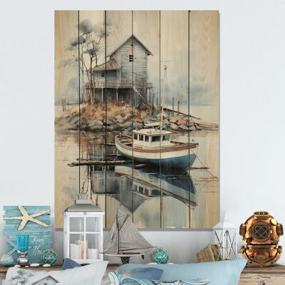 Breakwater Bay Port Maritime Solitude II On Wood Print